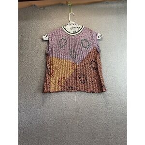 black rainn womens sleeveless floral tank top blouse shirt size medium